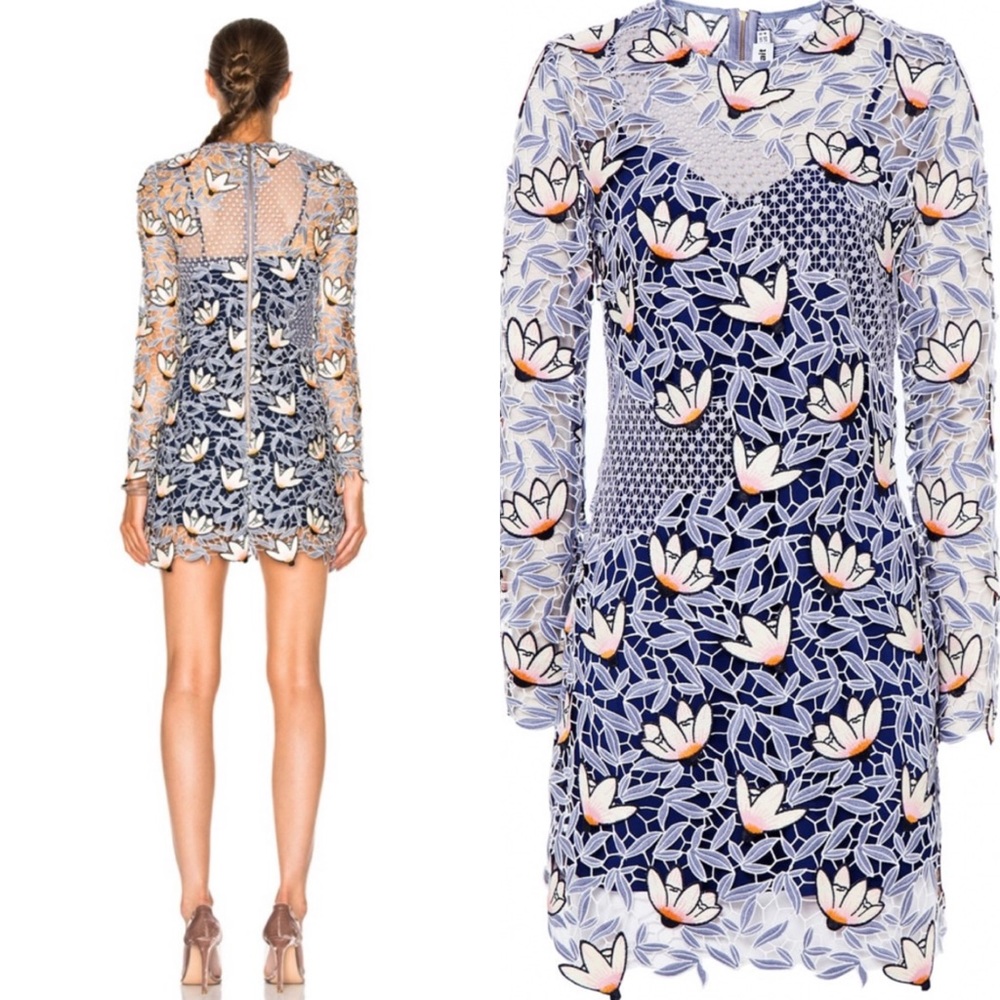 Self-Portrait Dove Grey Patchwork Mini Dress In U… - image 3